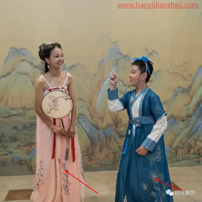 工笔画，给儿童照片制作工笔画效果_www.haoyidiansheji.com