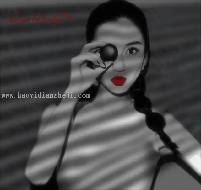 黑白照片，用Angelababy做例子用Photoshop调出黑白复古人像_www.haoyidiansheji.com