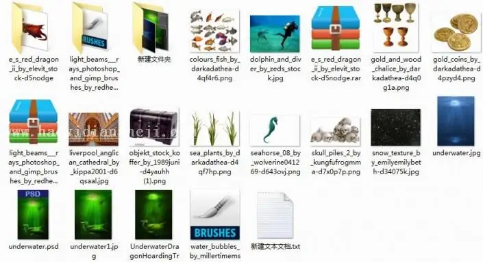 场景合成，打造一个海底寻宝的奇幻场景_www.haoyidiansheji.com