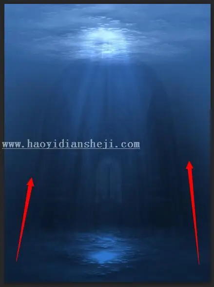 场景合成，打造一个海底寻宝的奇幻场景_www.haoyidiansheji.com