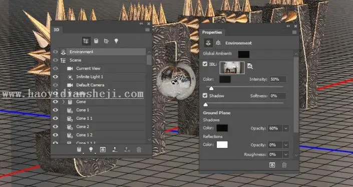 金属字，用PS制作3D效果的金属铆钉文字_www.haoyidiansheji.com
