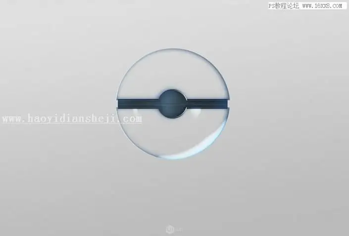 图标设计，制作晶莹剔透的玻璃球图标_www.haoyidiansheji.com