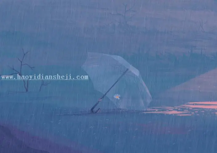下雨效果，通过PS制作唯美逼真的下雨动态效果图_www.haoyidiansheji.com