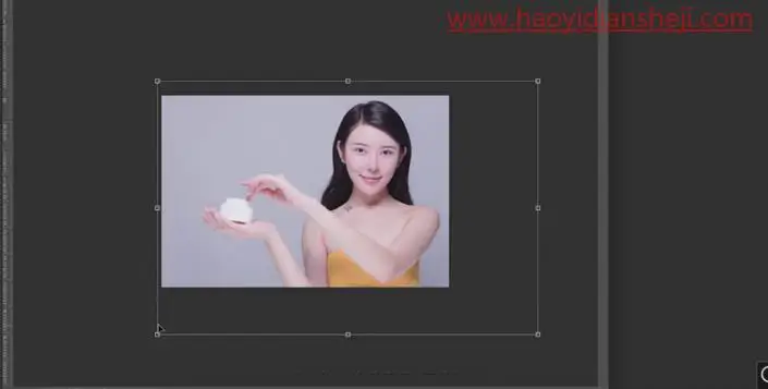 产品修图，给面霜模特进行精细修图_www.haoyidiansheji.com