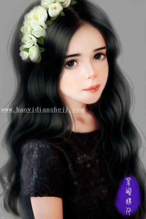 SAI教程，结合PS给欧美小妹妹做转手绘效果_www.haoyidiansheji.com