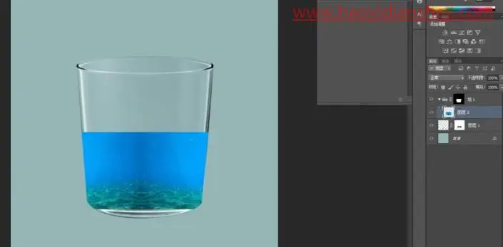 奇幻合成，制作一副奇妙的玻璃杯里的海洋世界画面_www.haoyidiansheji.com