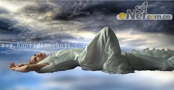 场景合成，通过PS给人物合成梦幻的天鹅场景的图片_www.haoyidiansheji.com