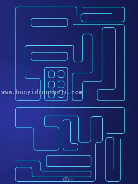 插画制作，用PS制作科技感爆棚的立体感插画_www.haoyidiansheji.com