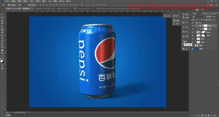 海报制作，利用PS制作高端大气3D易拉罐汽水海报_www.haoyidiansheji.com