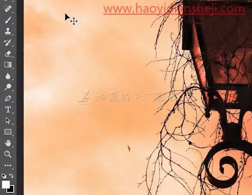 灯光效果，给破败的路灯增加光源效果_www.haoyidiansheji.com
