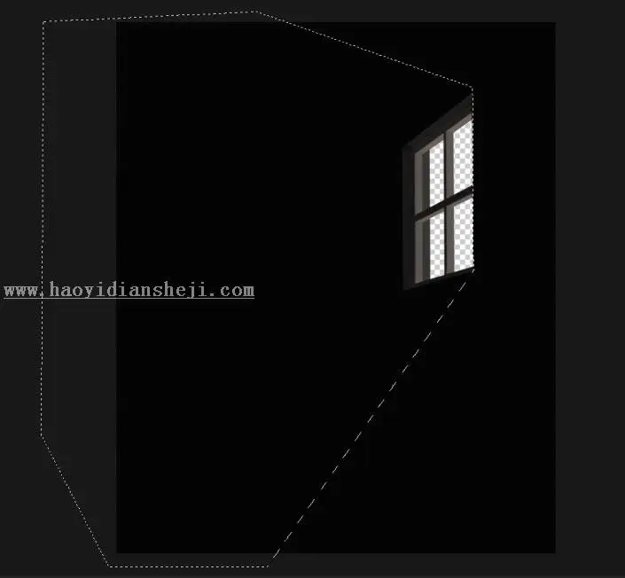 透射光线，制作穿过窗口的丁达尔效应光线_www.haoyidiansheji.com