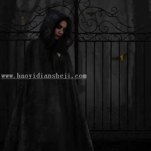 女巫场景，合成恐怖的暗黑女巫场景_www.haoyidiansheji.com