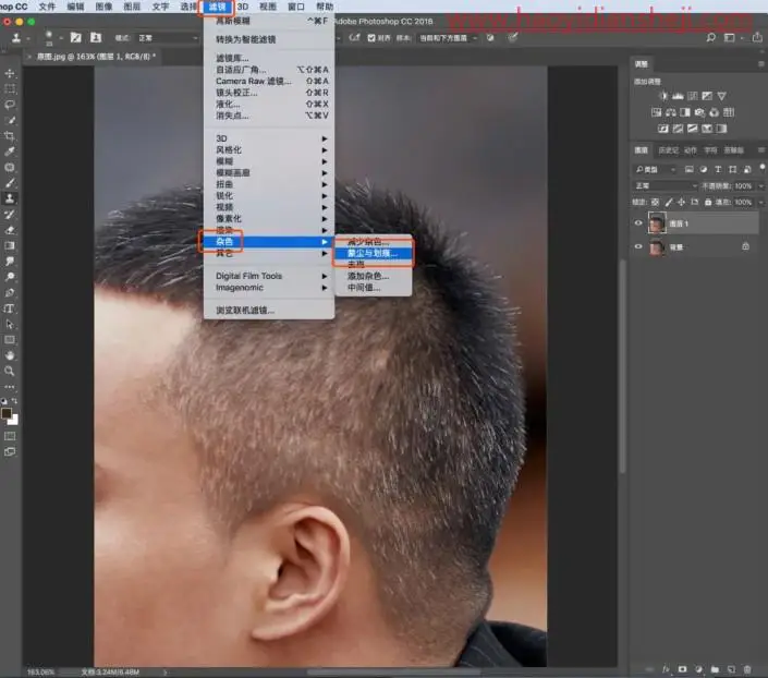 头发效果，快速给白发变成黑发_www.haoyidiansheji.com