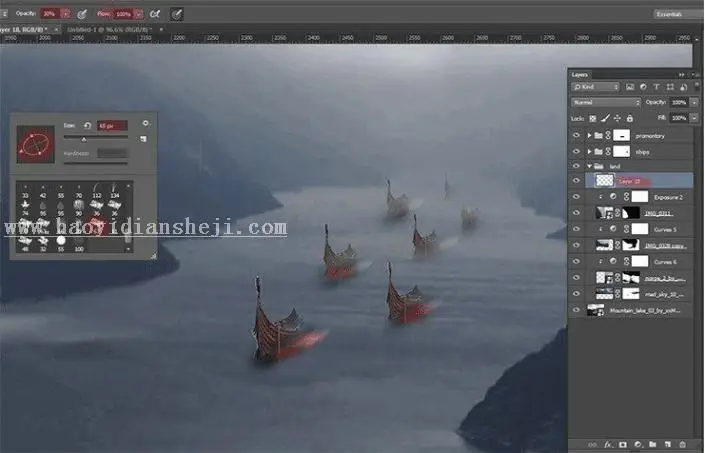 场景合成，在PS里创建一个魔幻瑰丽的场景_www.haoyidiansheji.com