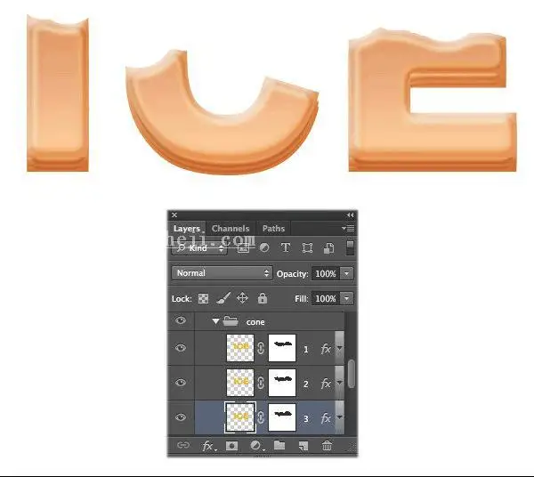 饼干字，用ps创建一个令人垂涎欲滴的冰淇淋文字_www.haoyidiansheji.com
