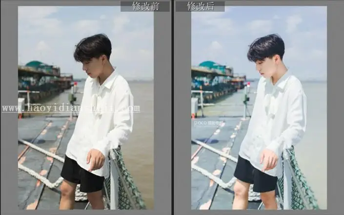 LR调色教程，给男生的照片调出日系清新色的效果_www.haoyidiansheji.com