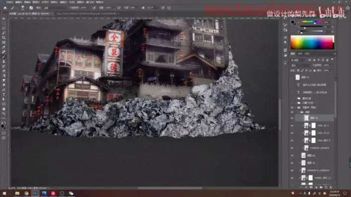 创意合成，在PS中合成禁烟主题的公益海报_www.haoyidiansheji.com