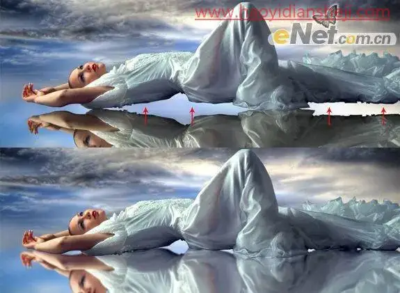 梦幻合成，在ps中合成水中的天鹅与美女的教程_www.haoyidiansheji.com