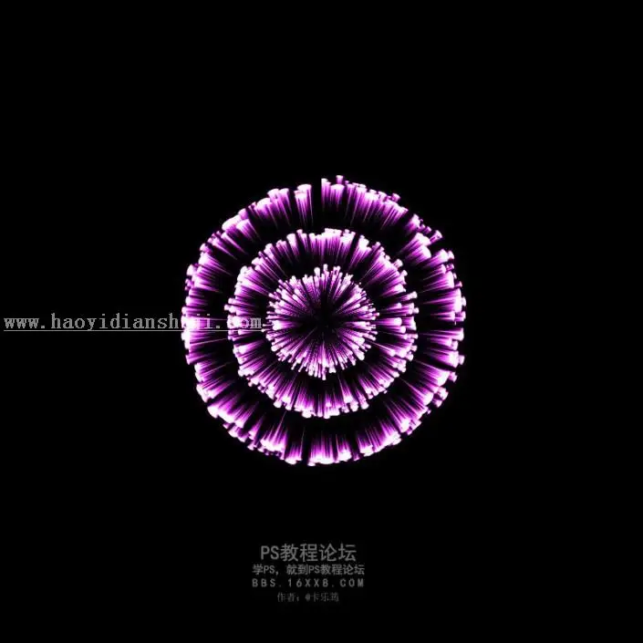 烟花教程，制作环形烟花图片_www.haoyidiansheji.com