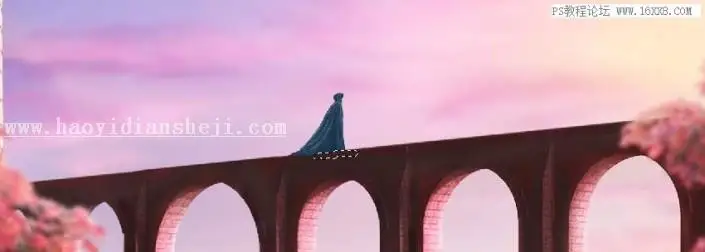 场景合成，用PS合成一副梦幻的二次元场景_www.haoyidiansheji.com