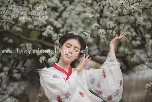 古风摄影，通过PS调出古风后期清冷白调的照片_www.haoyidiansheji.com
