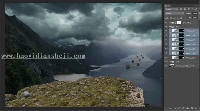 场景合成，在PS里创建一个魔幻瑰丽的场景_www.haoyidiansheji.com