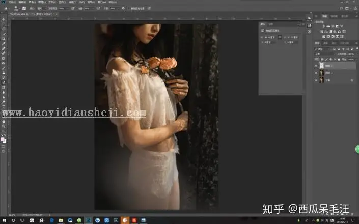 人像后期，用PS营造朦胧复古私房照片_www.haoyidiansheji.com