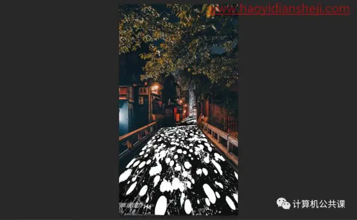 倒影效果，给街道添加逼真的水坑倒影效果_www.haoyidiansheji.com