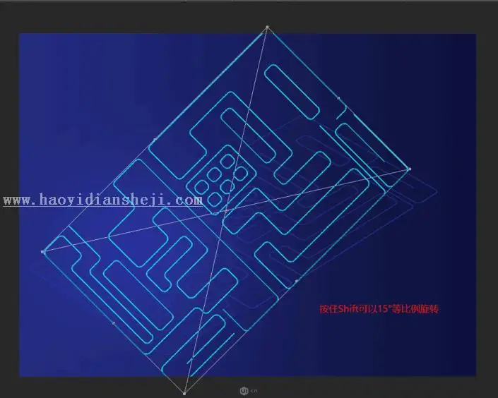 插画制作，用PS制作科技感爆棚的立体感插画_www.haoyidiansheji.com