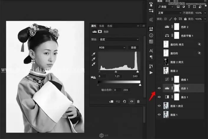 工笔画，把《延禧攻略》中的魏璎珞制作成唯美工笔画效果照片_www.haoyidiansheji.com