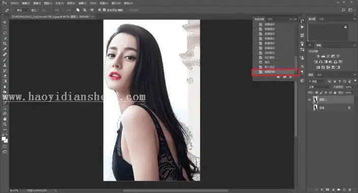 多重曝光，把金鹰女神迪丽热巴的照片做成多重曝光效果_www.haoyidiansheji.com