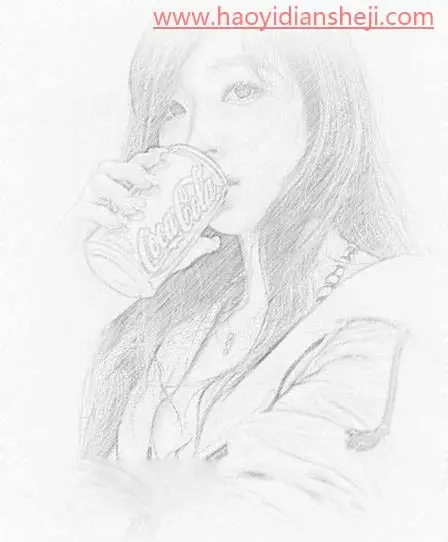 素描效果，快速通过ps把人物转为精细的铅笔素描照片_www.haoyidiansheji.com