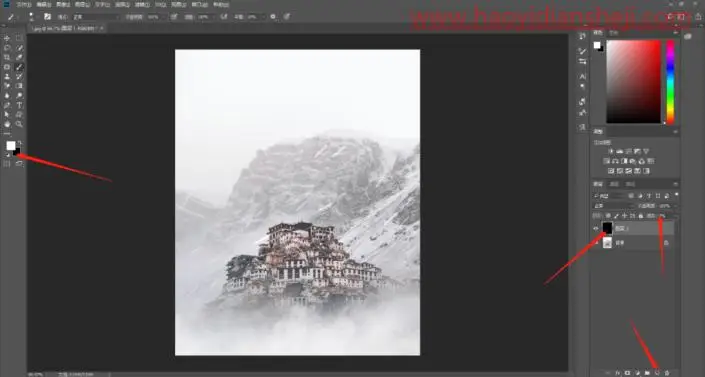 图片水印，在PS中制作防盗图的全屏水印_www.haoyidiansheji.com