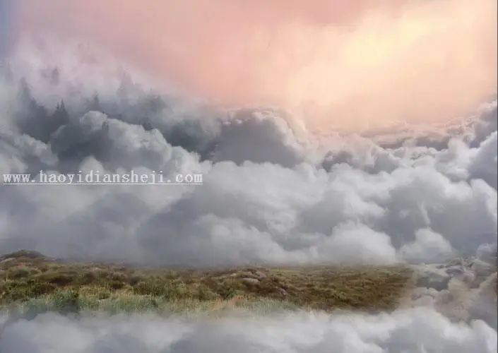 童话场景，合成鲸鱼城堡童话场景_www.haoyidiansheji.com