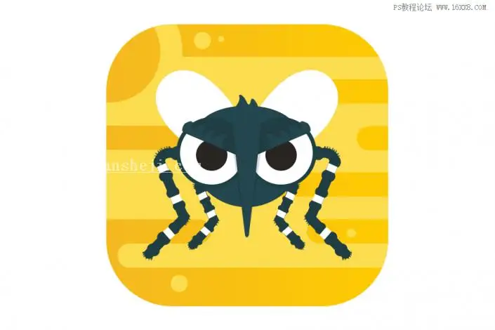 图标制作，用PS制作一款由蚊子组成的APP图标_www.haoyidiansheji.com