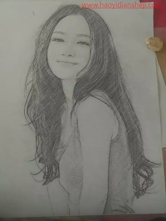 素描效果，在PS中完成简单易学的照片转素描效果_www.haoyidiansheji.com