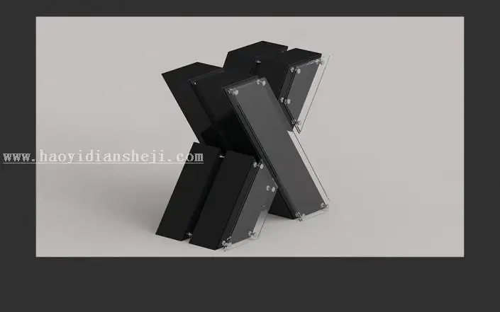 金属字，用C4D制作金属立体挤压字体_www.haoyidiansheji.com