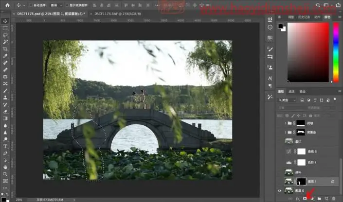 古风人像，通过PS把照片营造一种中国风的诗情画意景色_www.haoyidiansheji.com