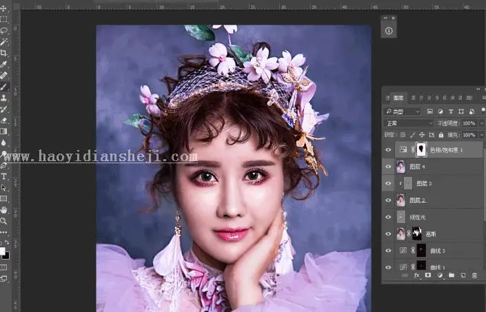 商业修图，用PS给人像进行精细修图_www.haoyidiansheji.com