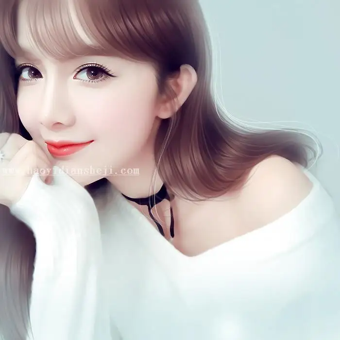 SAI教程，长发美女转手绘效果教程_www.haoyidiansheji.com