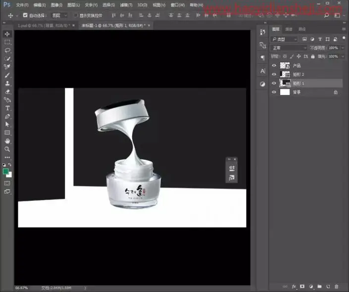 海报制作，在PS中制作一款创意十足的护肤品海报_www.haoyidiansheji.com