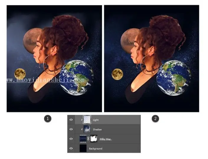 人像合成，用PS把自拍照做成电影《千星之城》的既视感_www.haoyidiansheji.com