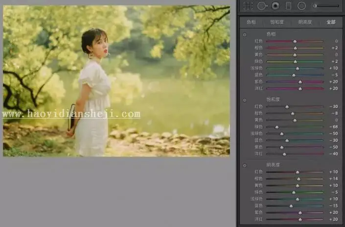暖色调，用LR调出外景人像洛丽塔风格_www.haoyidiansheji.com