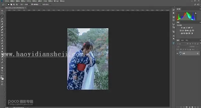 冷色调，通过LR给人物调出冷灰色调的照片_www.haoyidiansheji.com