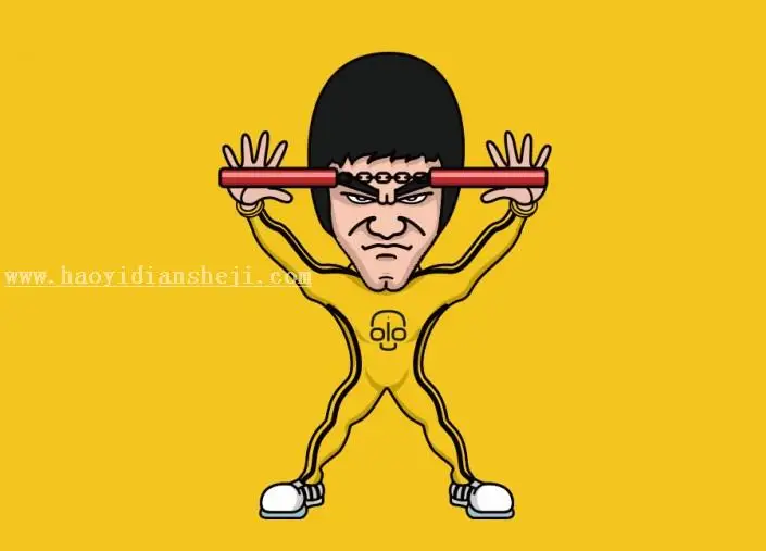 动画教程，用PS做一个李小龙武术动态图_www.haoyidiansheji.com