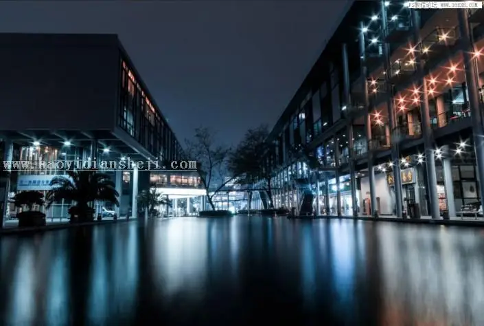 夜景效果，用PS制作浪漫梦幻的城市夜景照片_www.haoyidiansheji.com