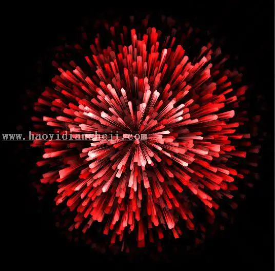 烟花教程，制作放射烟花图片_www.haoyidiansheji.com