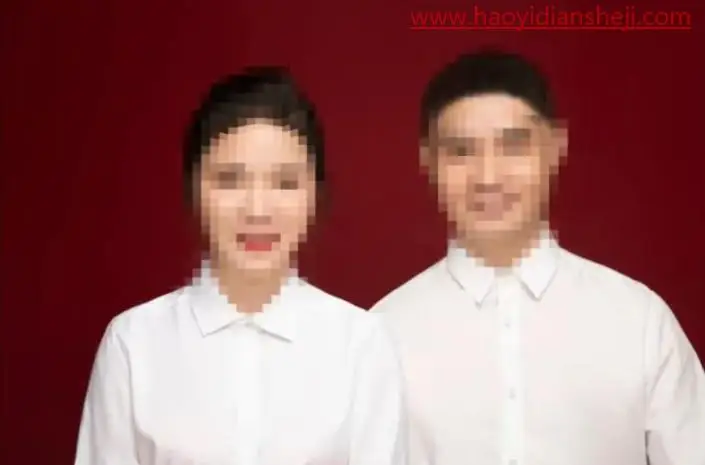 证件照，给结婚证上“女大男小”的照片进行修饰_www.haoyidiansheji.com