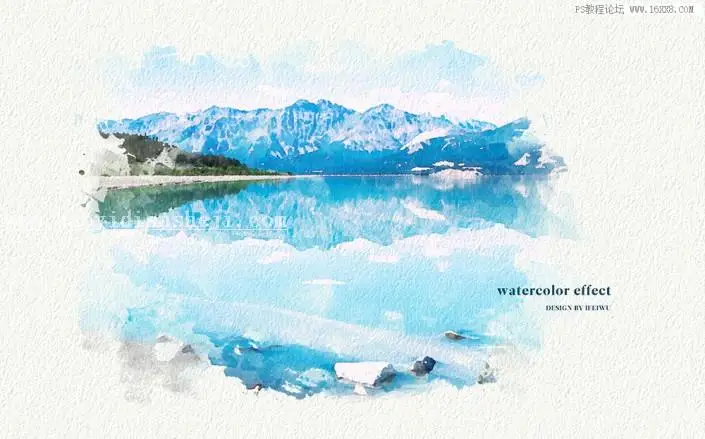 水彩效果，制作水彩画风景照片教程_www.haoyidiansheji.com