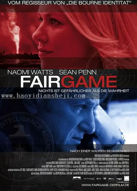 海报制作，通过PS制作《FAIR GAME》的电影海报_www.haoyidiansheji.com